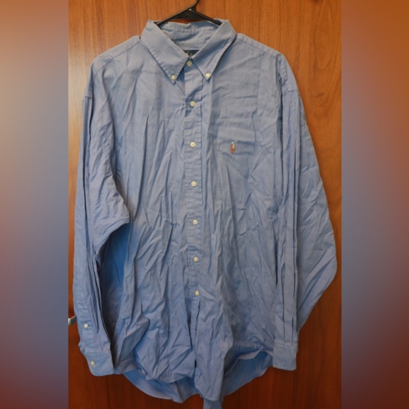 Ralph Lauren Yarmouth Oxford Dress Shirt Men's Size 17.5/35 Blue Button Down - Picture 1 of 4